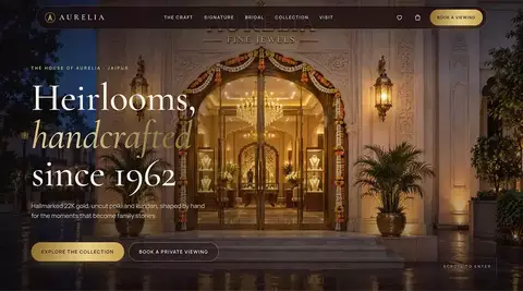Aurelia Jewellery Site website design by Perception System