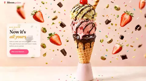 Bloom Gelato Cones website design by Perception System