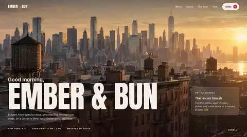 Ember & Bun website design by Perception System