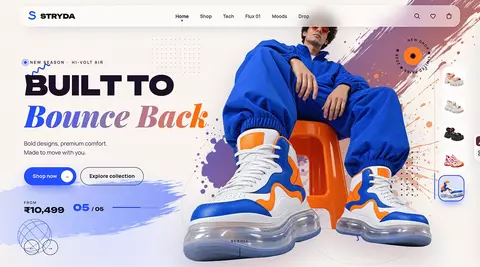 STRYDA Footwear website design by Perception System