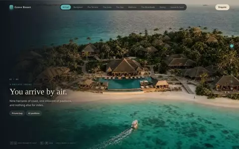 Grove Resort website design by Perception System