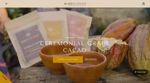 Herbal Cacao website design by Perception System