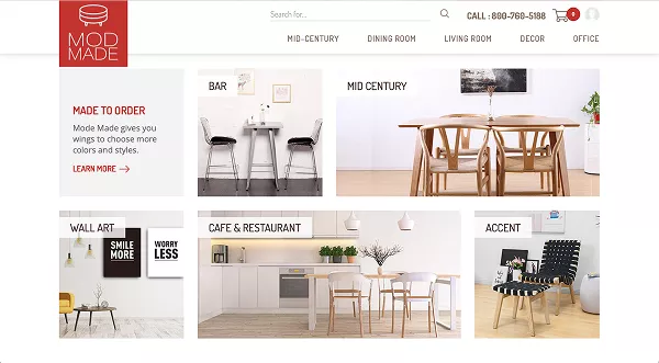 Mod Made website design by Perception System