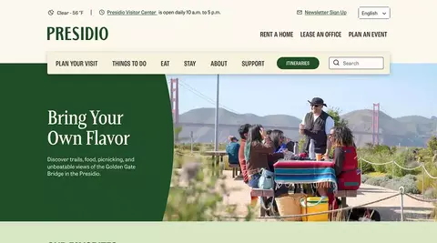 Presidio website design by Perception System