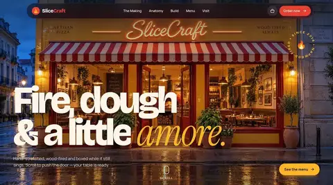SliceCraft Pizza website design by Perception System