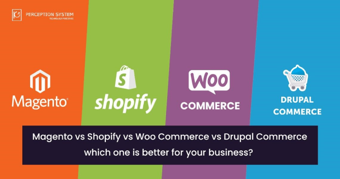 Magento vs Shopify vs WooCommerce vs Drupal Commerce – Which one is Better for your Business?