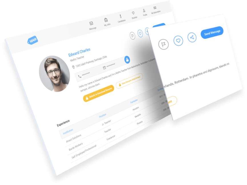 wordpress job board job seeker screen