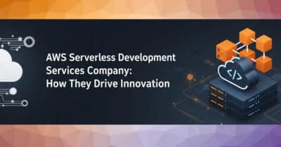 Serverless Application Development concept illustration showing cloud computing and AWS technology components