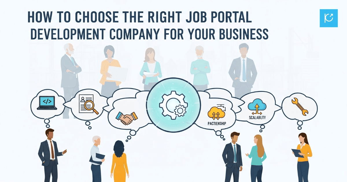 Infographic on criteria for choosing the right job portal development company for your business